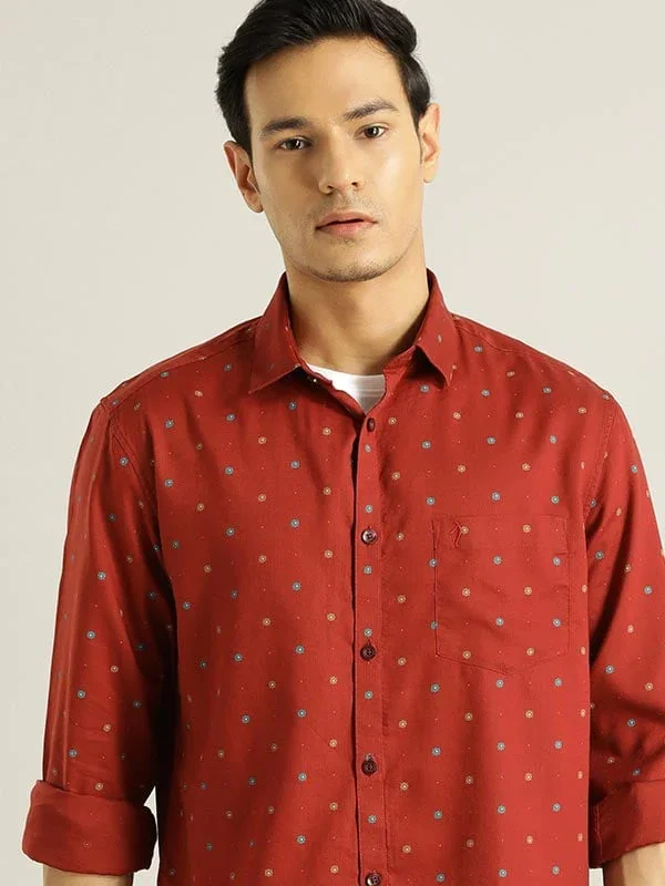 Men's Printed Full Sleeves Cotton Blend Shirt - Image 5