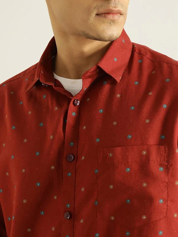 Men's Printed Full Sleeves Cotton Blend Shirt - Image 7