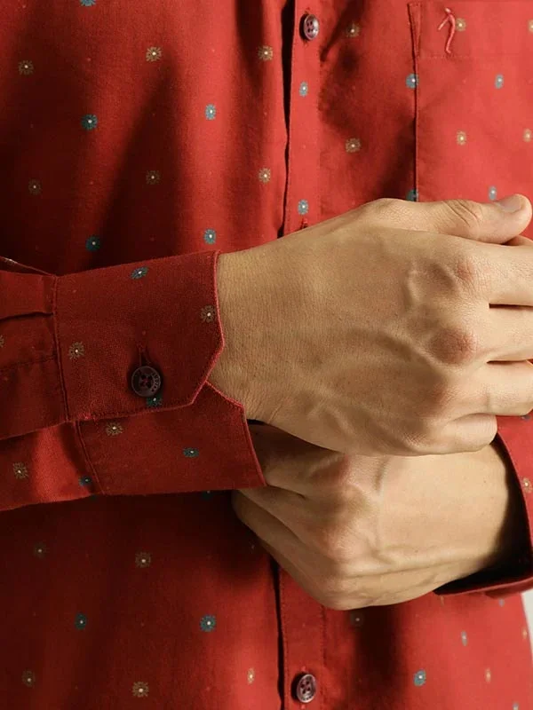Men's Printed Full Sleeves Cotton Blend Shirt - Image 8