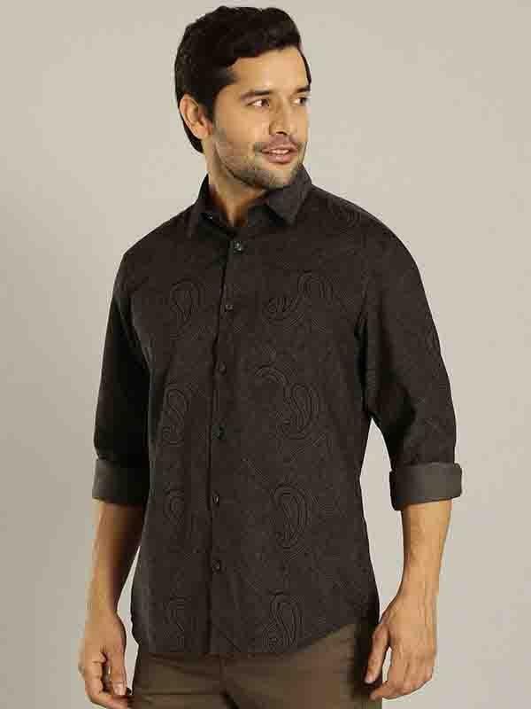 Men's Printed Full Sleeves Cotton Blend Shirt - Image 3