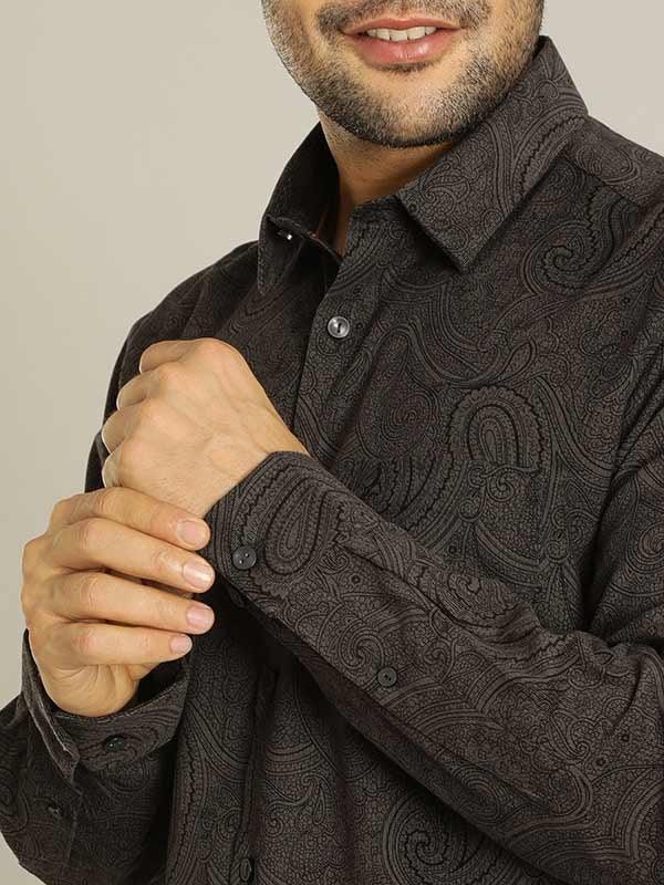 Men's Printed Full Sleeves Cotton Blend Shirt - Image 4