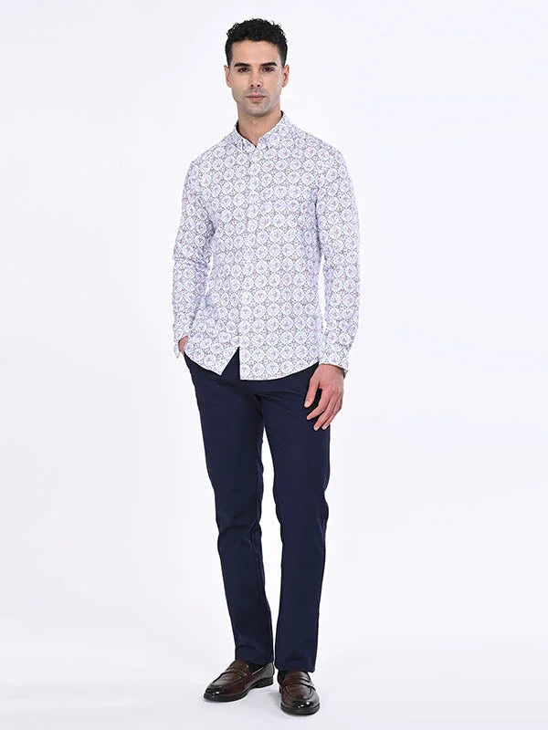 Men's Printed Full Sleeves Cotton Blend Shirt - Image 3