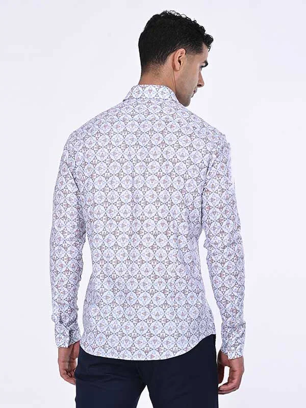 Men's Printed Full Sleeves Cotton Blend Shirt - Image 4