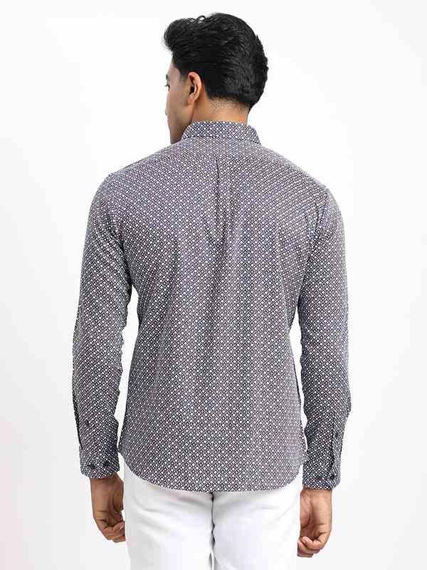 Men's Printed Full Sleeves Cotton Blend Shirt - Image 4