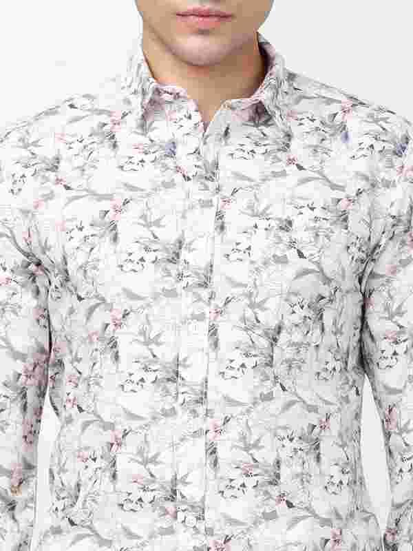 Men's Printed Full Sleeves Cotton Blend Shirt - Image 3