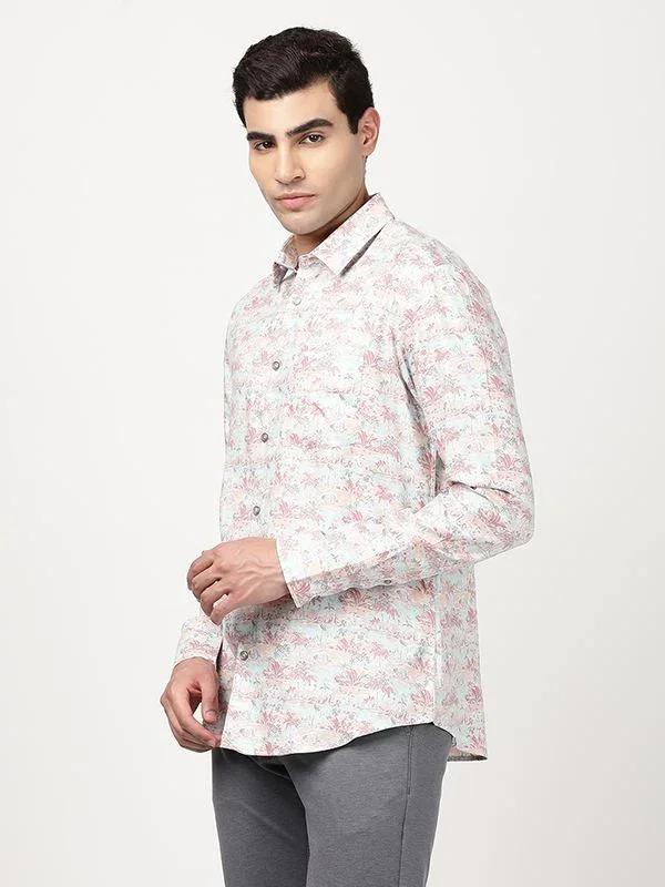 Men's Printed Full Sleeves Cotton Blend Shirt - Image 2