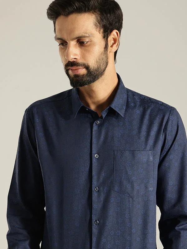 Men's Printed Full Sleeves Cotton Blend Shirt