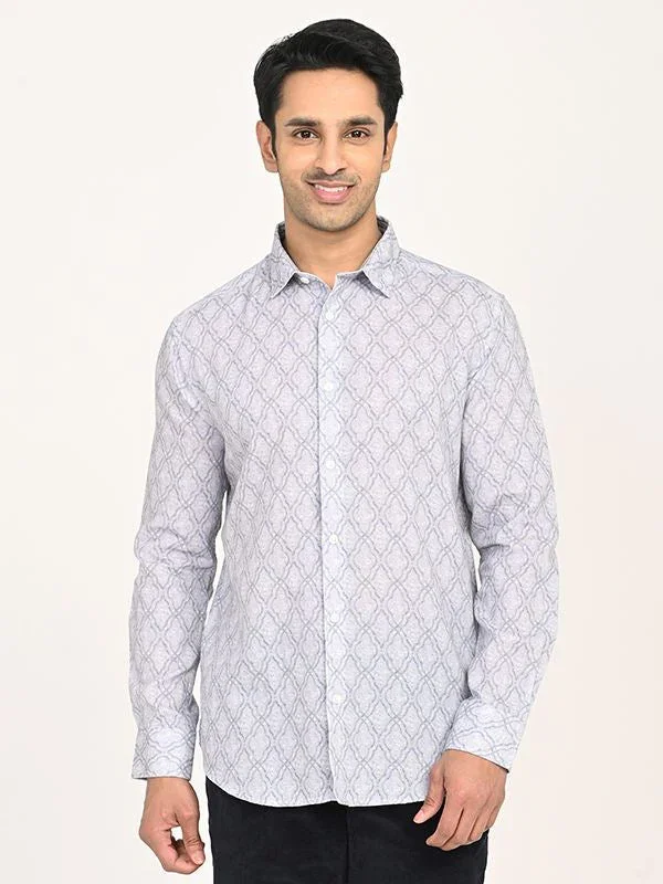 Men's Printed Full Sleeves Cotton Blend Shirt