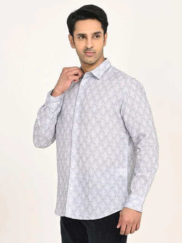 Men's Printed Full Sleeves Cotton Blend Shirt - Image 2