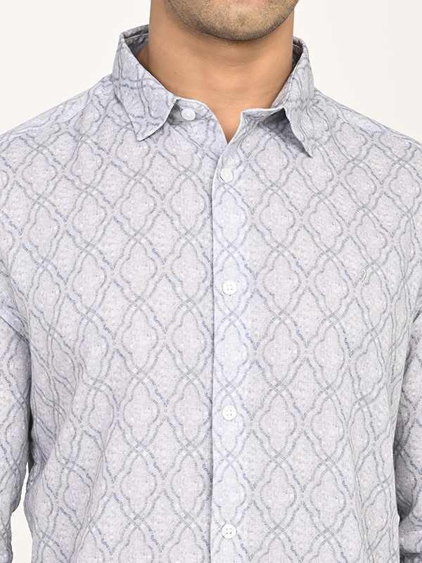 Men's Printed Full Sleeves Cotton Blend Shirt - Image 3