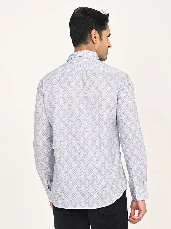 Men's Printed Full Sleeves Cotton Blend Shirt - Image 4