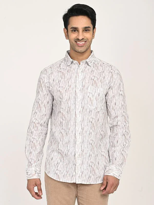 Men's Printed Full Sleeves Cotton Blend Shirt
