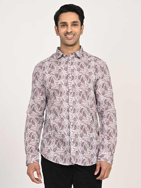 Men's Printed Full Sleeves Cotton Blend Shirt