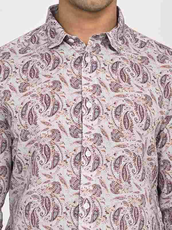 Men's Printed Full Sleeves Cotton Blend Shirt - Image 3