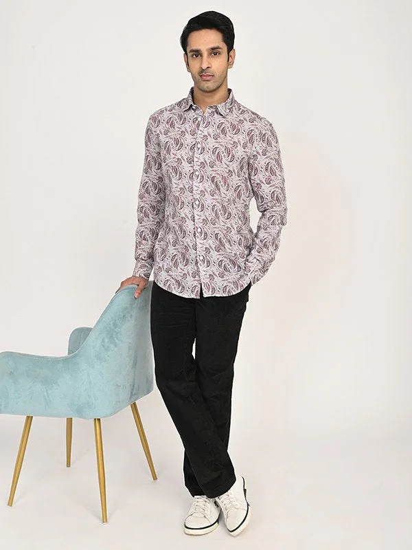Men's Printed Full Sleeves Cotton Blend Shirt - Image 5