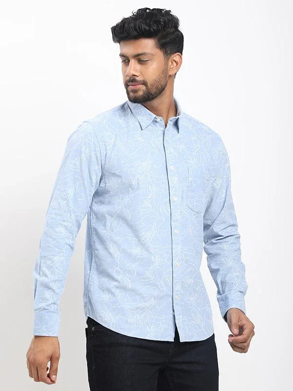 Men's Printed Full Sleeves Cotton Corduroy Shirt - Image 2