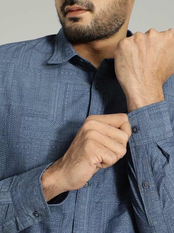 Men's Printed Full Sleeves Cotton Shirt - Image 4