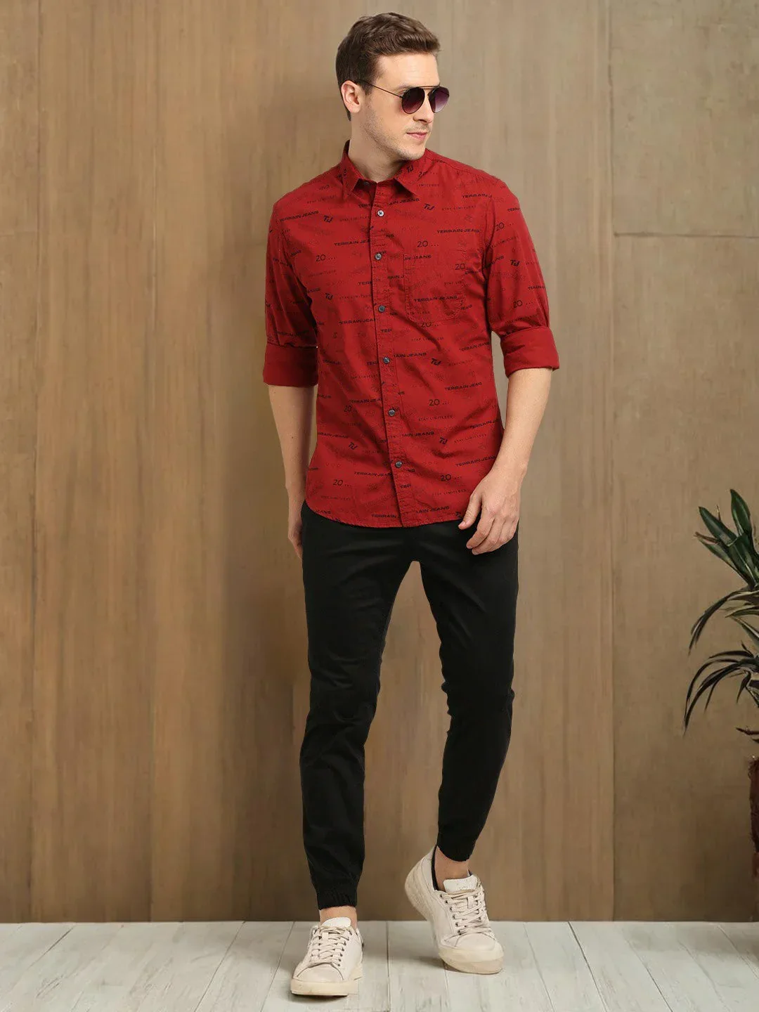 Men's Printed Full Sleeves Cotton Shirt
