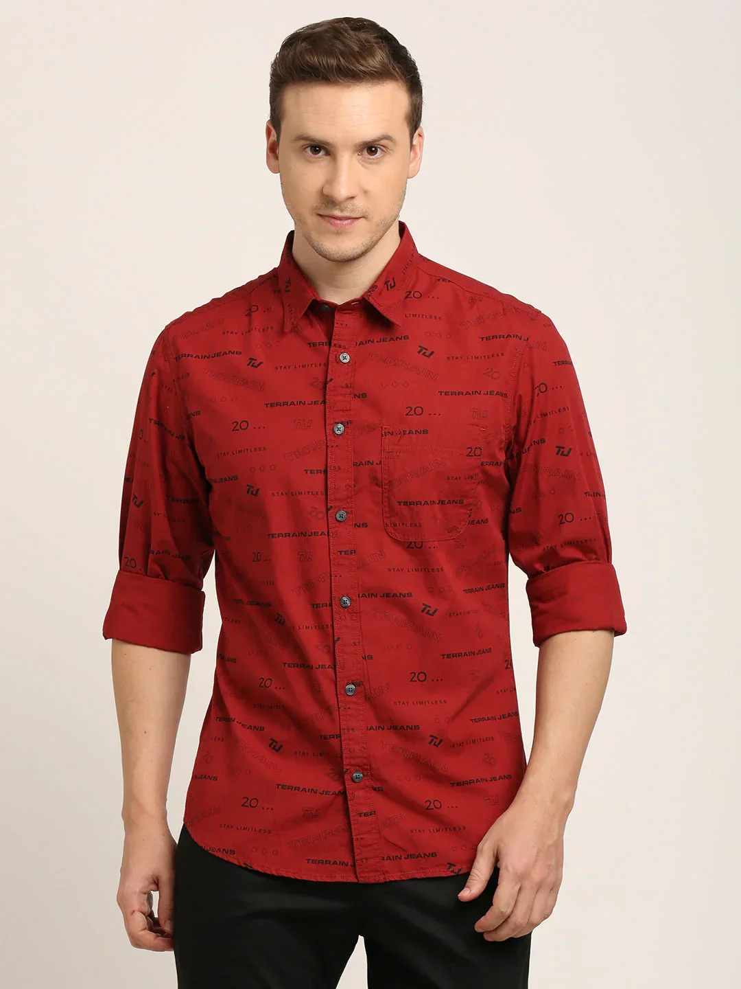 Men's Printed Full Sleeves Cotton Shirt - Image 2