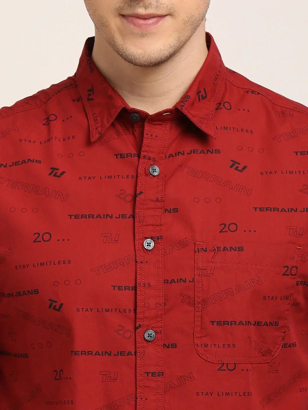 Men's Printed Full Sleeves Cotton Shirt - Image 3