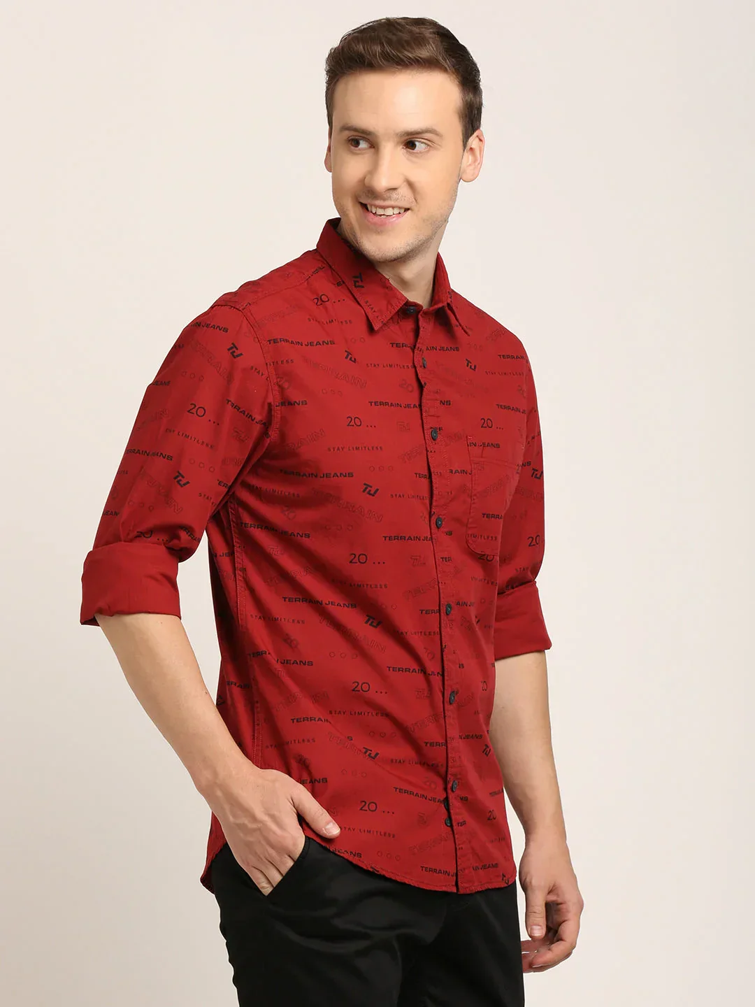 Men's Printed Full Sleeves Cotton Shirt - Image 4
