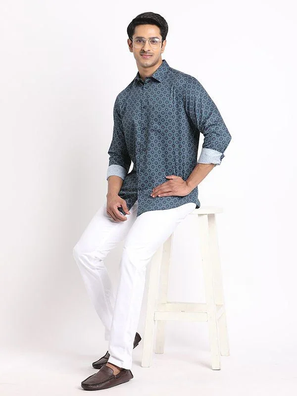 Men's Printed Full Sleeves Cotton Shirt - Image 5