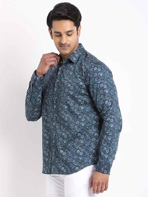 Men's Printed Full Sleeves Cotton Shirt - Image 2
