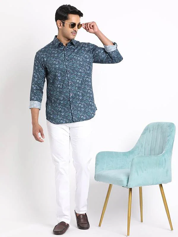 Men's Printed Full Sleeves Cotton Shirt - Image 5