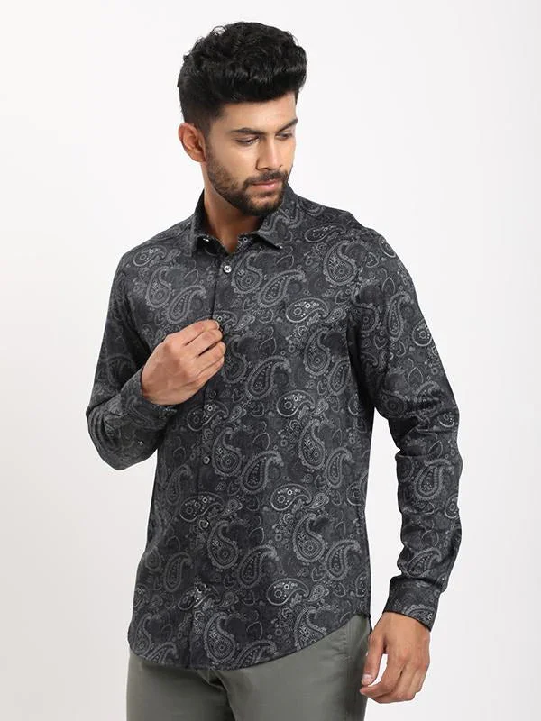 Men's Printed Full Sleeves Cotton Shirt - Image 2
