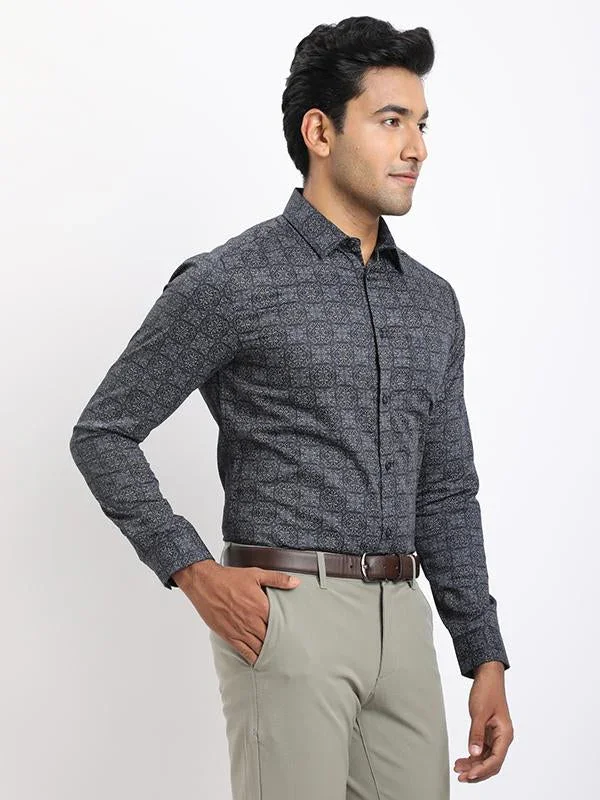Men's Printed Full Sleeves Cotton Shirt - Image 2