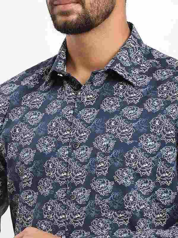 Men's Printed Full Sleeves Cotton Shirt - Image 3