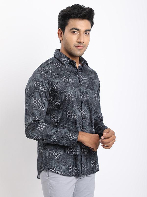 Men's Printed Full Sleeves Cotton Shirt - Image 2