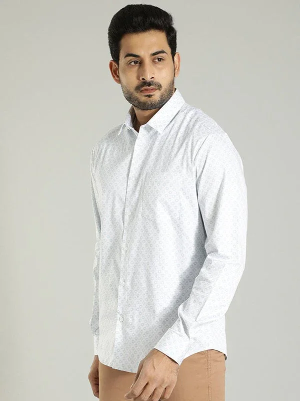Men's Printed Full Sleeves Cotton Stretch Shirt - Image 3