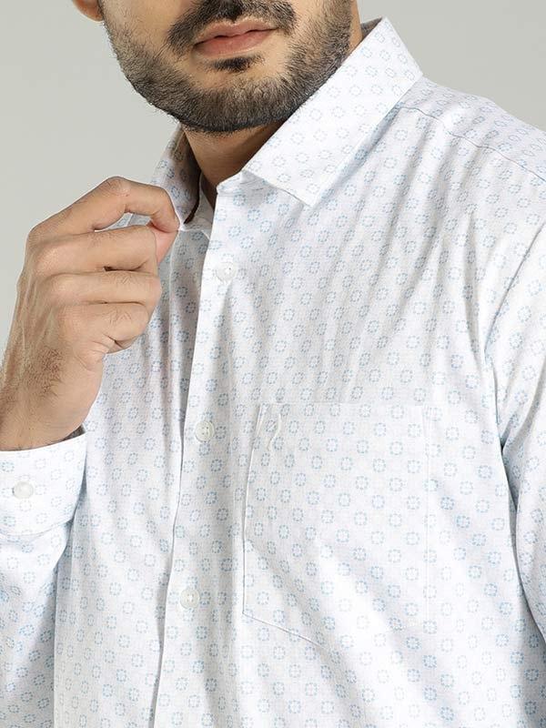 Men's Printed Full Sleeves Cotton Stretch Shirt - Image 4