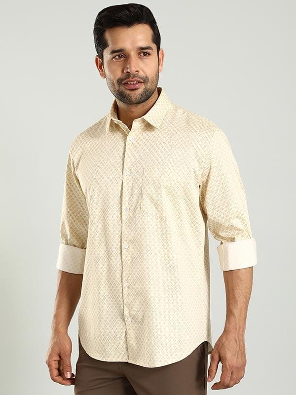 Men's Printed Full Sleeves Cotton Stretch Shirt - Image 3
