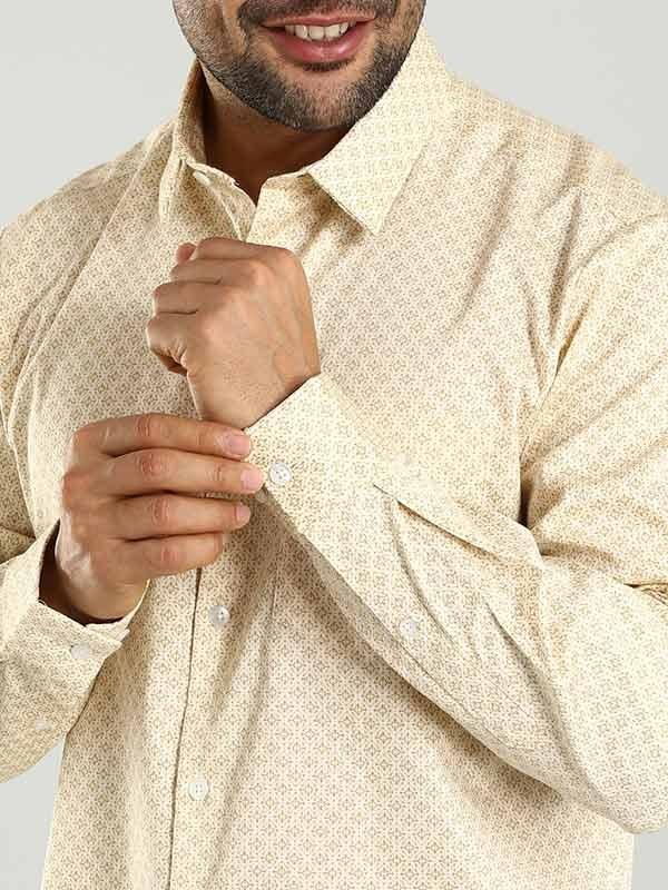 Men's Printed Full Sleeves Cotton Stretch Shirt - Image 4