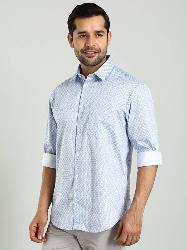 Men's Printed Full Sleeves Cotton Stretch Shirt - Image 7