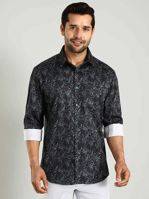 Men's Printed Full Sleeves Cotton Stretch Shirt