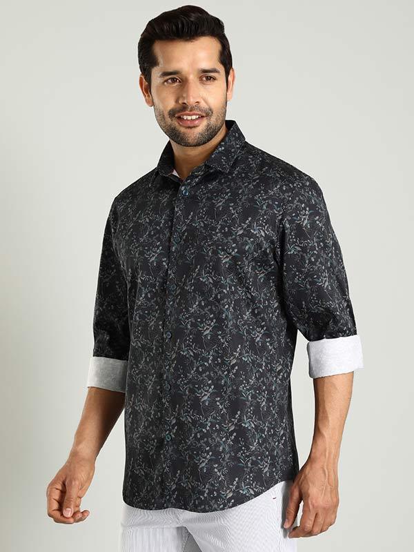 Men's Printed Full Sleeves Cotton Stretch Shirt - Image 3