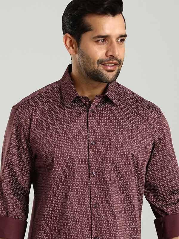 Men's Printed Full Sleeves Cotton Stretch Shirt - Image 2