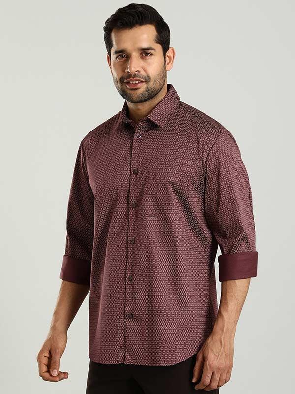 Men's Printed Full Sleeves Cotton Stretch Shirt - Image 3