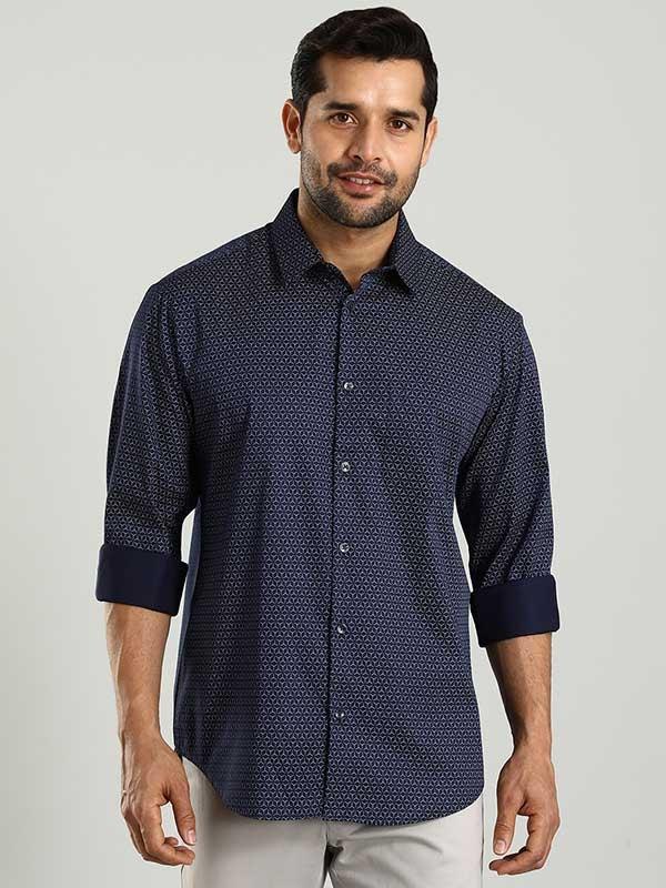 Men's Printed Full Sleeves Cotton Stretch Shirt - Image 5