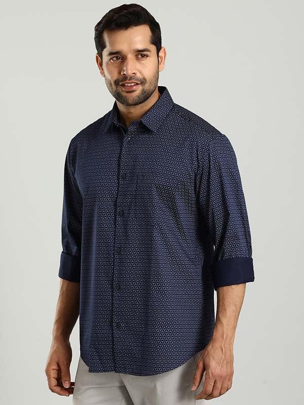 Men's Printed Full Sleeves Cotton Stretch Shirt - Image 7