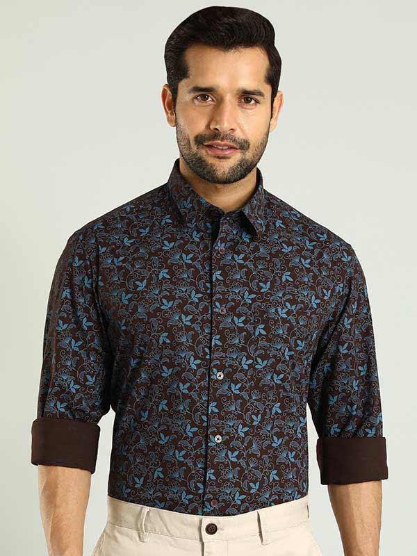 Men's Printed Full Sleeves Cotton Stretch Shirt - Image 2