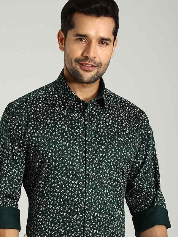 Men's Printed Full Sleeves Cotton Stretch Shirt