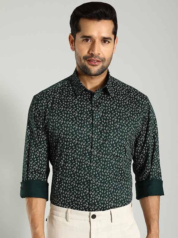 Men's Printed Full Sleeves Cotton Stretch Shirt - Image 2