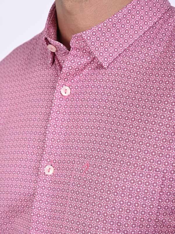 Men's Printed Full Sleeves Cotton Stretch Shirt - Image 2