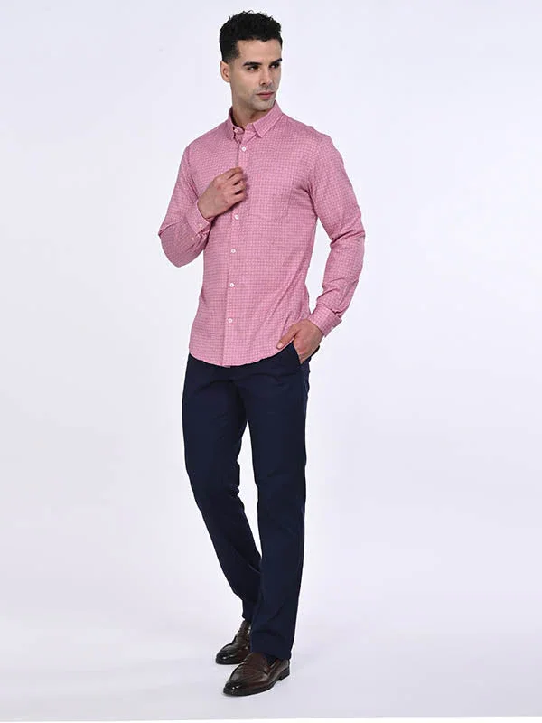 Men's Printed Full Sleeves Cotton Stretch Shirt - Image 3