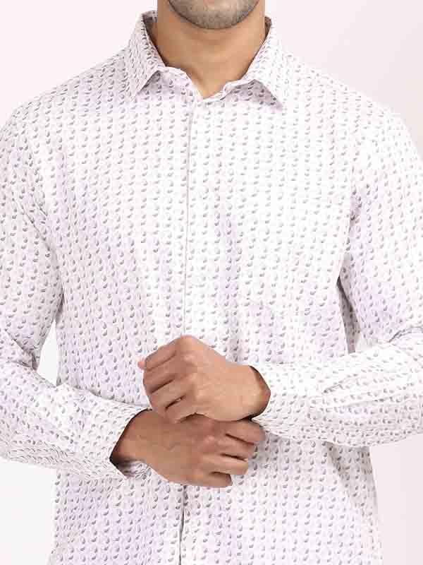 Men's Printed Full Sleeves Cotton Stretch Shirt - Image 6