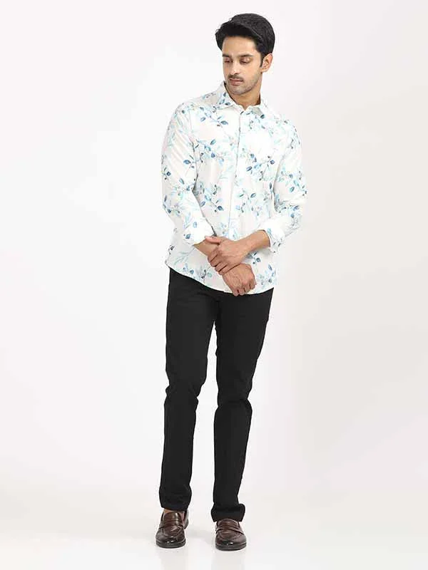 Men's Printed Full Sleeves Cotton Stretch Shirt - Image 3